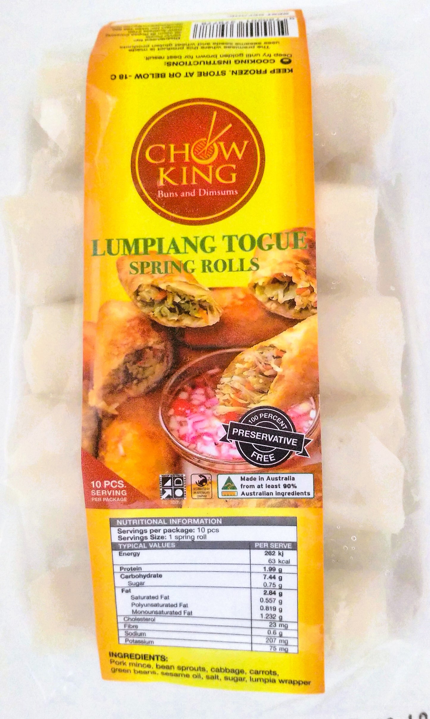 Frozen Lumpiang Togue 1550g C/king