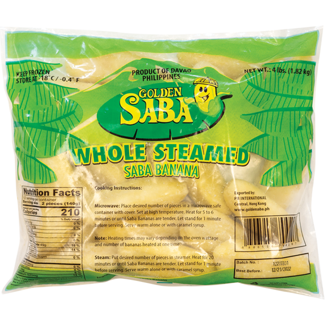 Frozen Golden Saba (Whole Steamed Banana)