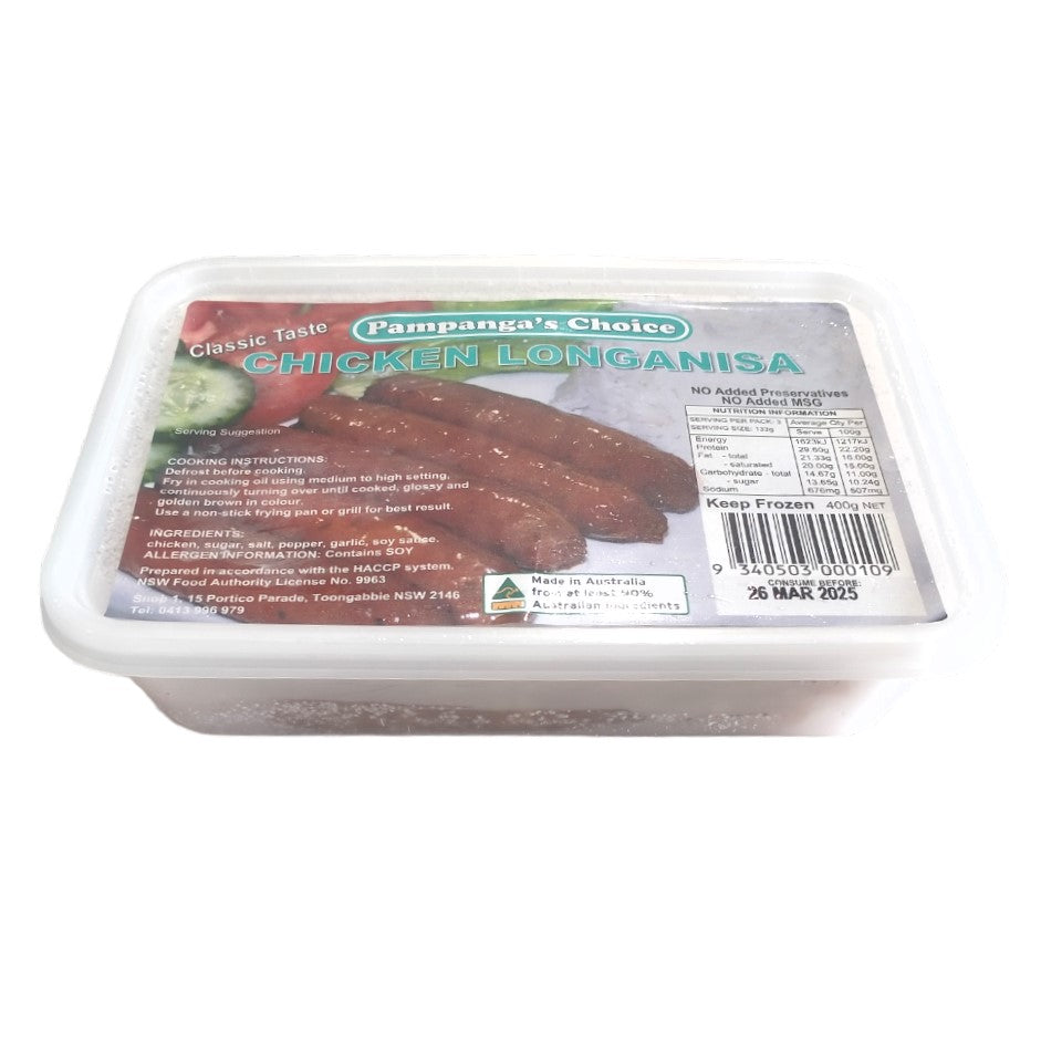 Frozen Longganisa Chicken 400g Pampanga's Choice