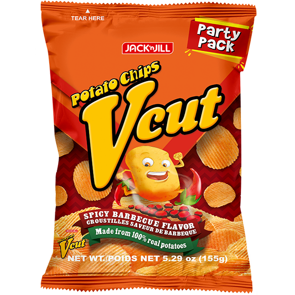 J&J V-Cut Spicy BBQ 155g PartyPack