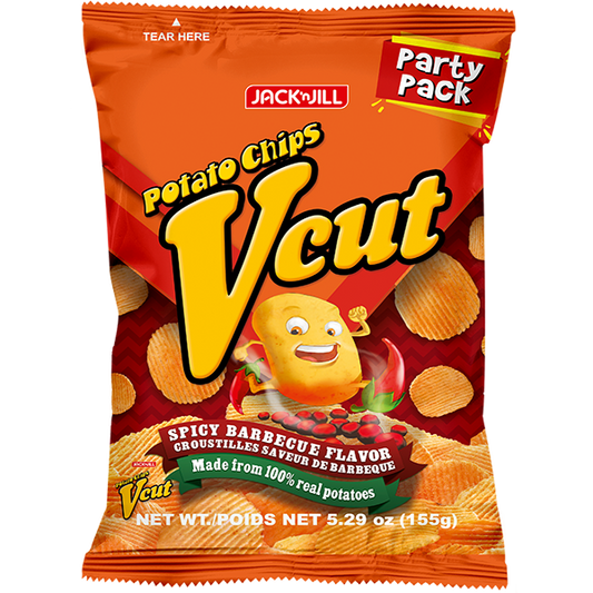J&J V-Cut Spicy BBQ 155g PartyPack
