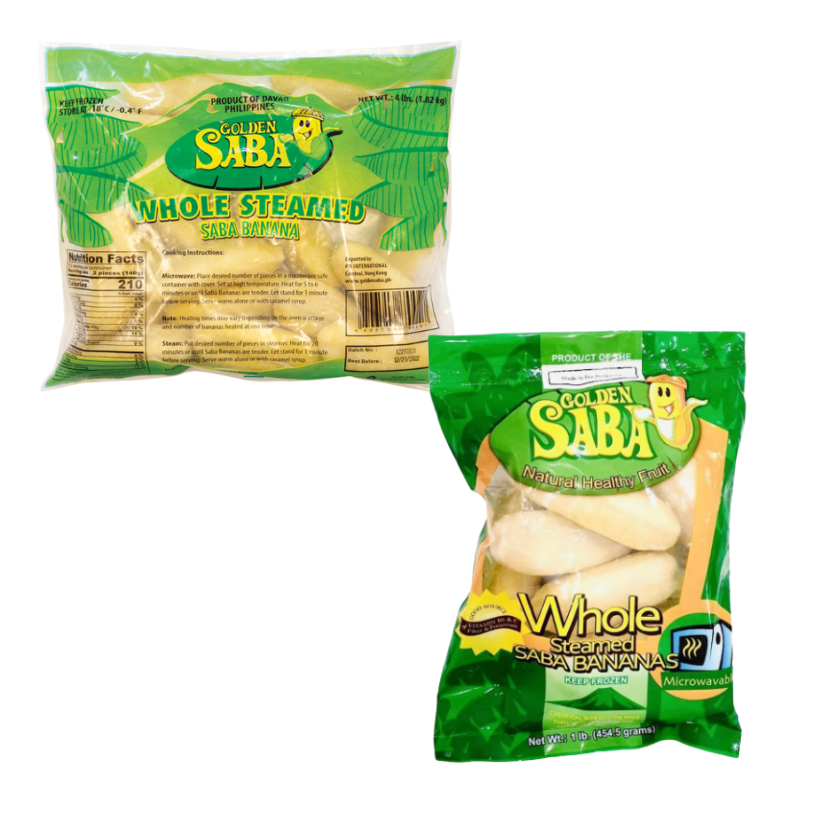 Frozen Golden Saba (Whole Steamed Banana)